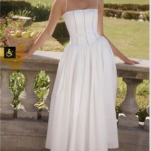 Ysabella White Cotton Maxi Dress